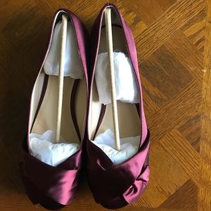 Women’s Purple Sz 9M Satin Flats, Comfort Shoes
